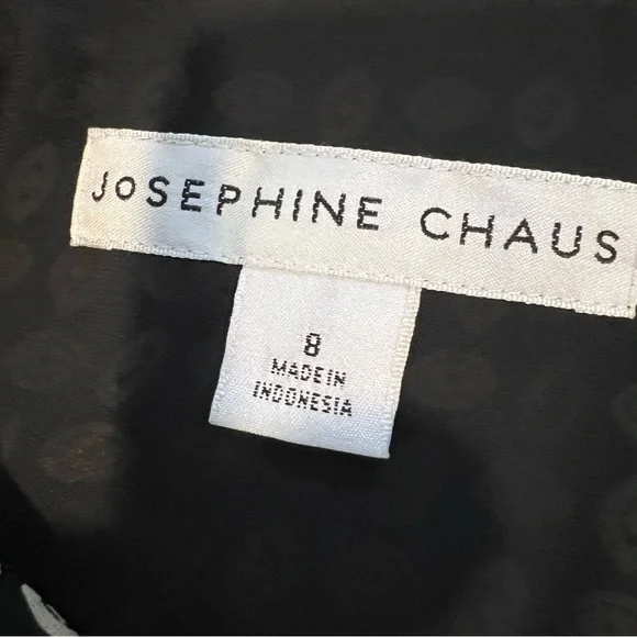 🍋 Josephine Chaus Black and Tan Lined Short Sleeve Blouse Top - Size 8 - Picture 4 of 5